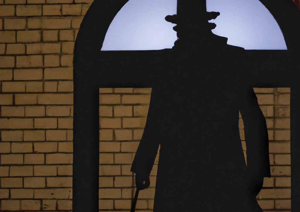 🇬🇧 Ruta por Londres Jack El destripador. Jack the Ripper (Versión inglesa) 🔪 DALL·E 2022 12 13 19.43.20 Silueta De Jack The Ripper En Whitechappel. 01
