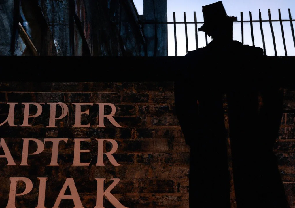 🇬🇧 Ruta por Londres Jack El destripador. Jack the Ripper (Versión inglesa) 🔪 DALL·E 2022 12 13 19.43.52 Silueta De Jack The Ripper En Whitechappel. 01