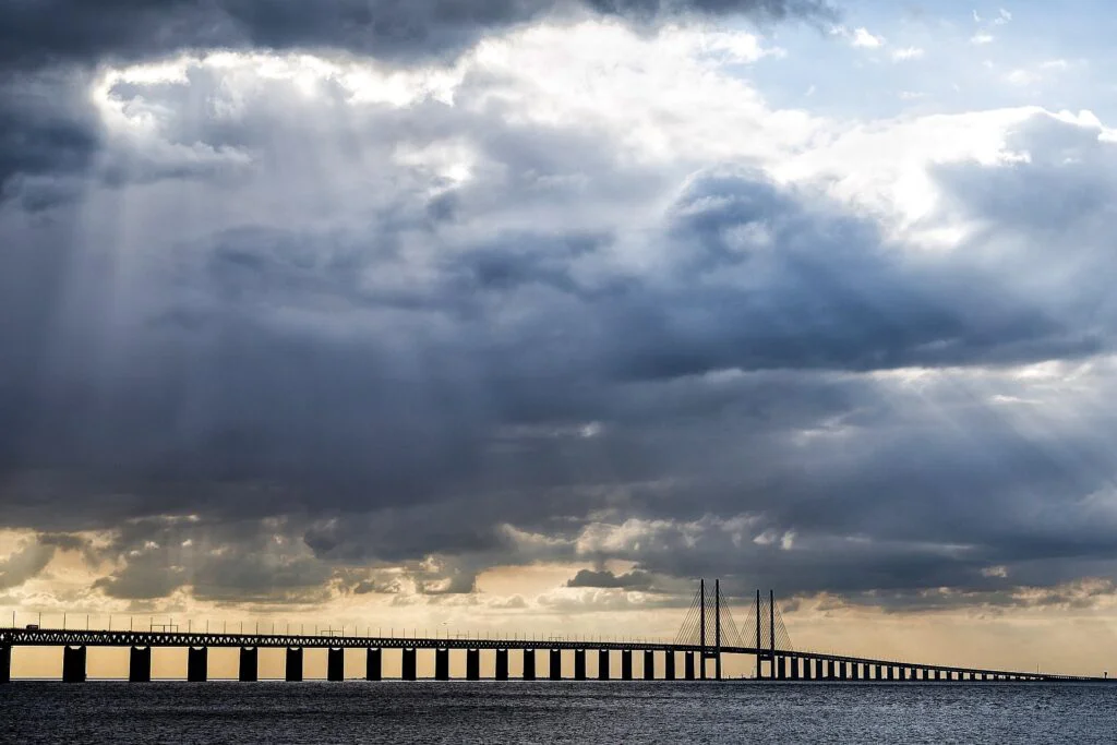 Puente de Oresund conectando Dinamarca con Suecia